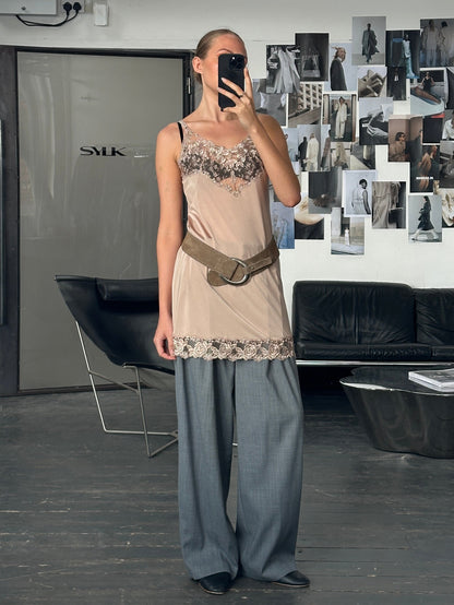 Vintage 1990s Lace Mini Slip Dress - M