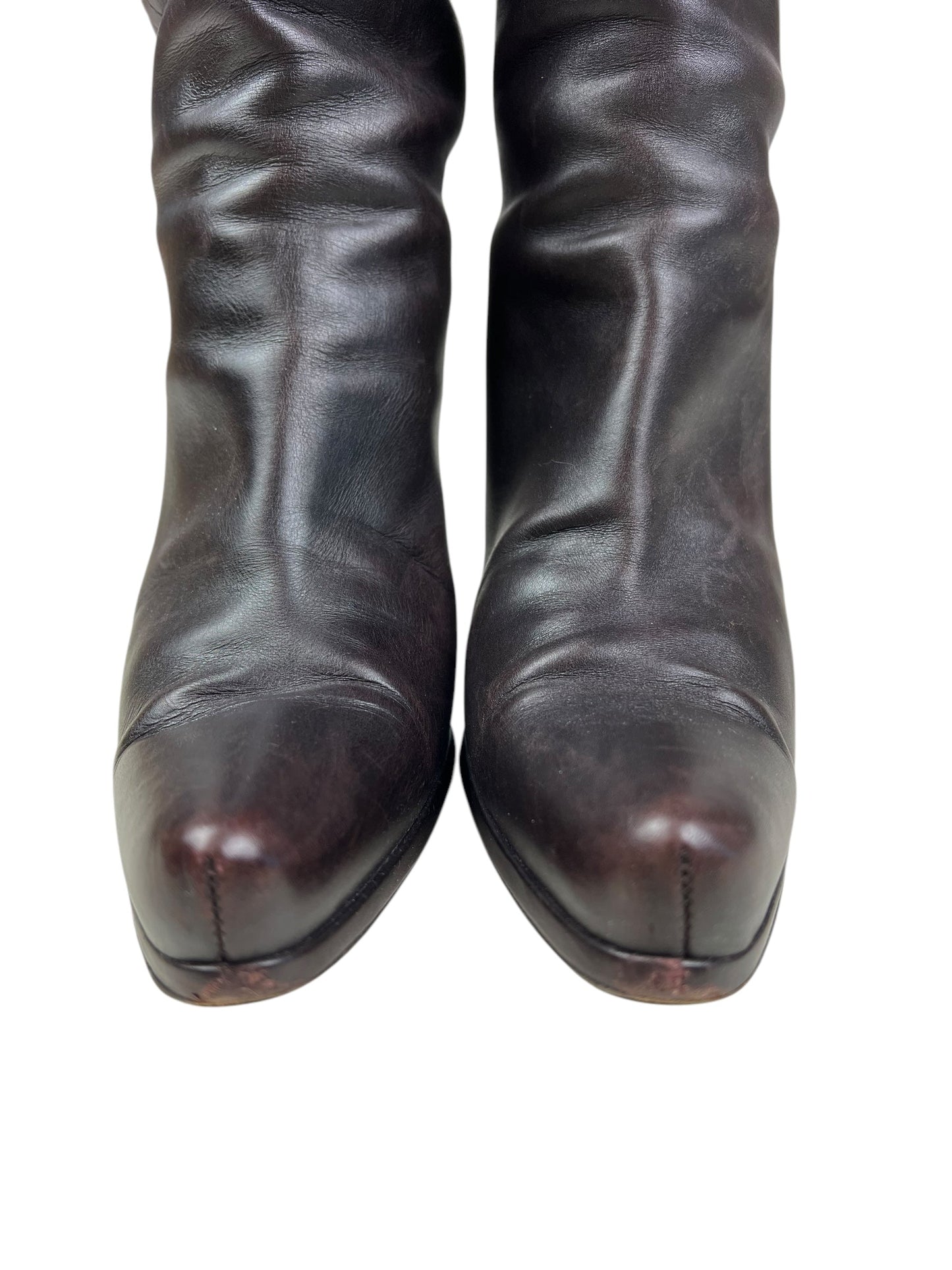 Prada vintage deep plum boots