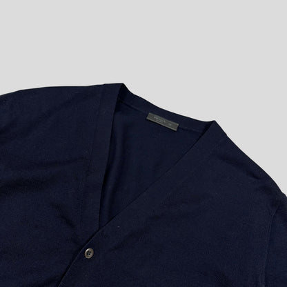 Prada Milano 2017 Virgin Wool Minimalist Navy Cardigan - IT50 | Default Title, Navy