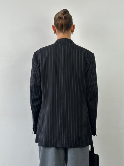 Versace Collection 2000s Stripe Pure Wool Single Breasted Blazer - 46R/XL