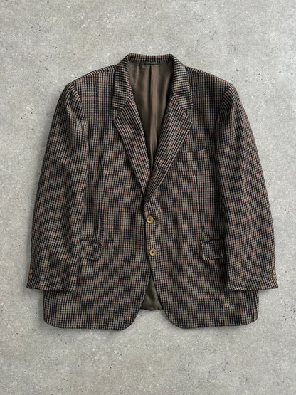 Burberry 1990s Wool Cashmere Check Blazer - 44R/XL