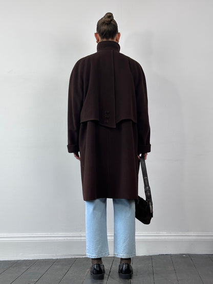 Vintage New Wool A-Line Funnel Neck Coat - XL