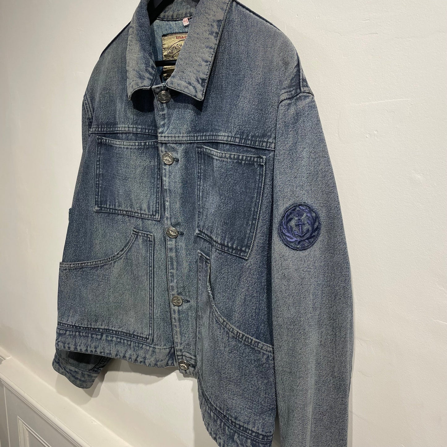 Armani Jeans 90s Denim Workwear Jacket | Large, Red