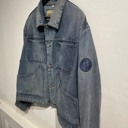 Armani Jeans 90s Denim Workwear Jacket | Large, Red