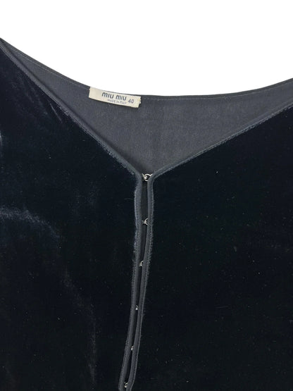 Miu Miu 1990s velvet sheer slip dress