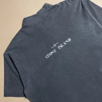 S/S 1998 Charcoal Motion Blur Graphic Print Polo Shirt