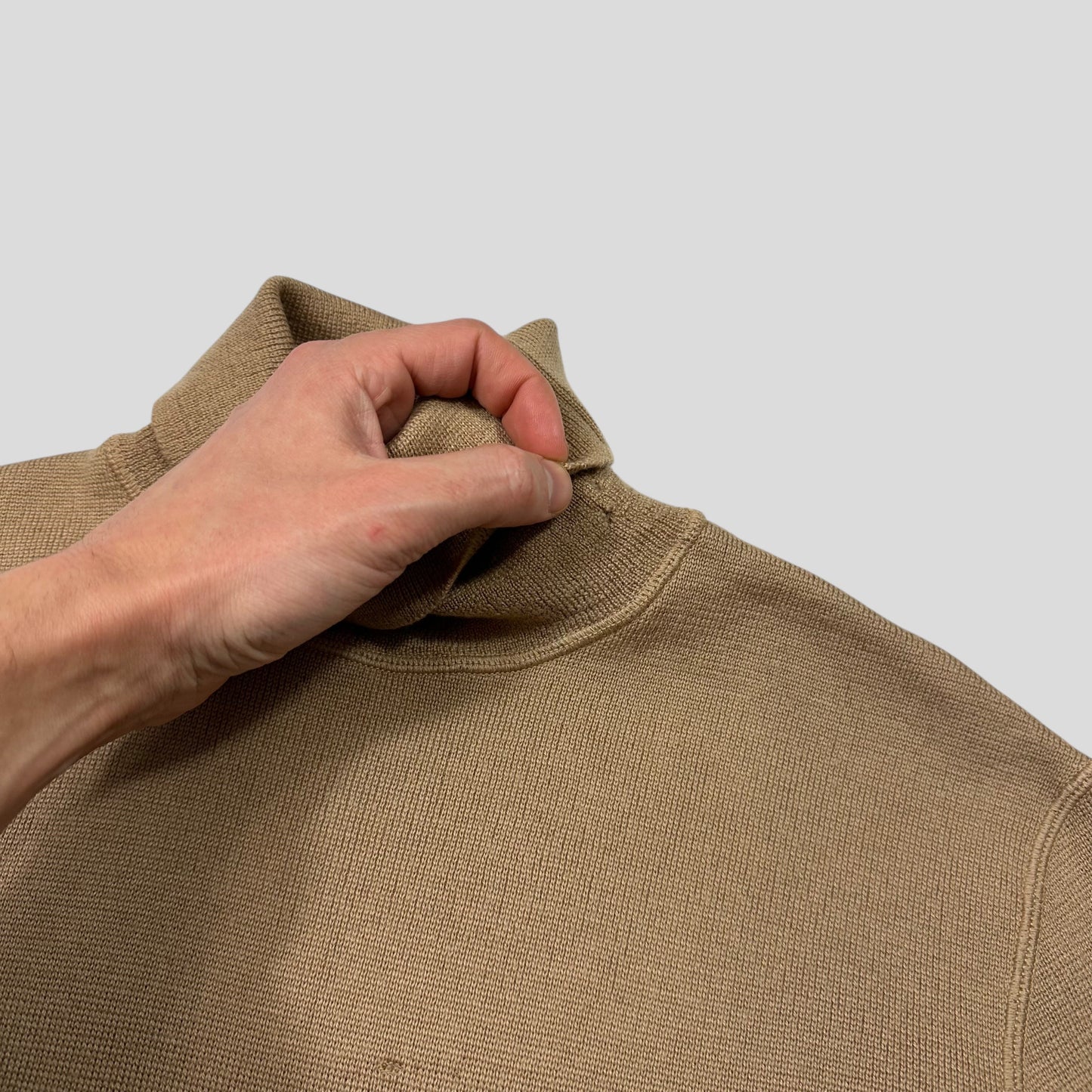 Prada Sport 00’s Ventilated Roll-neck Camel Knit Jumper - IT48 | Default Title, Multicoloured