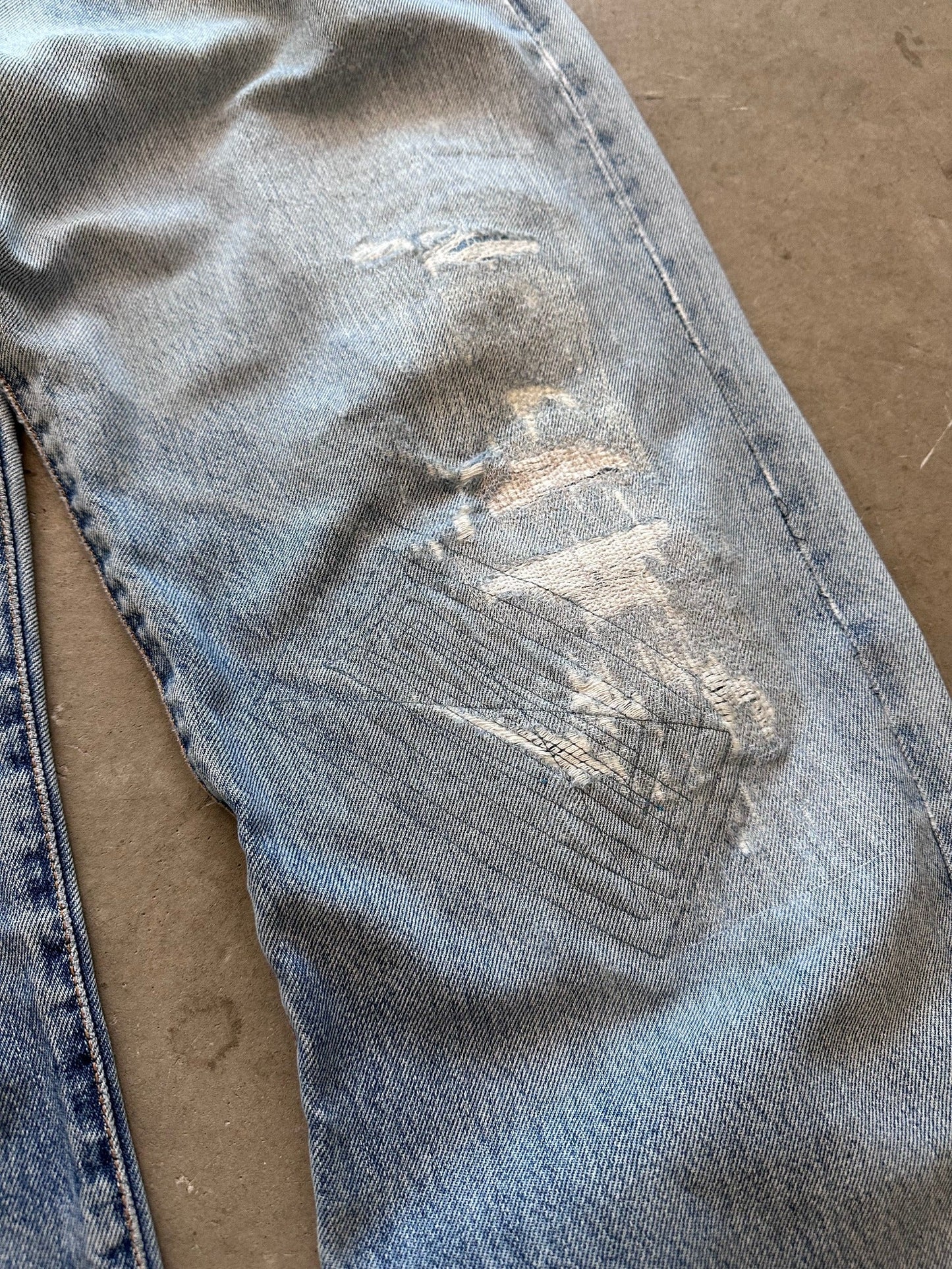 1990's Levi's 501 Repaired Jeans - 35 x 34 | W35, Red