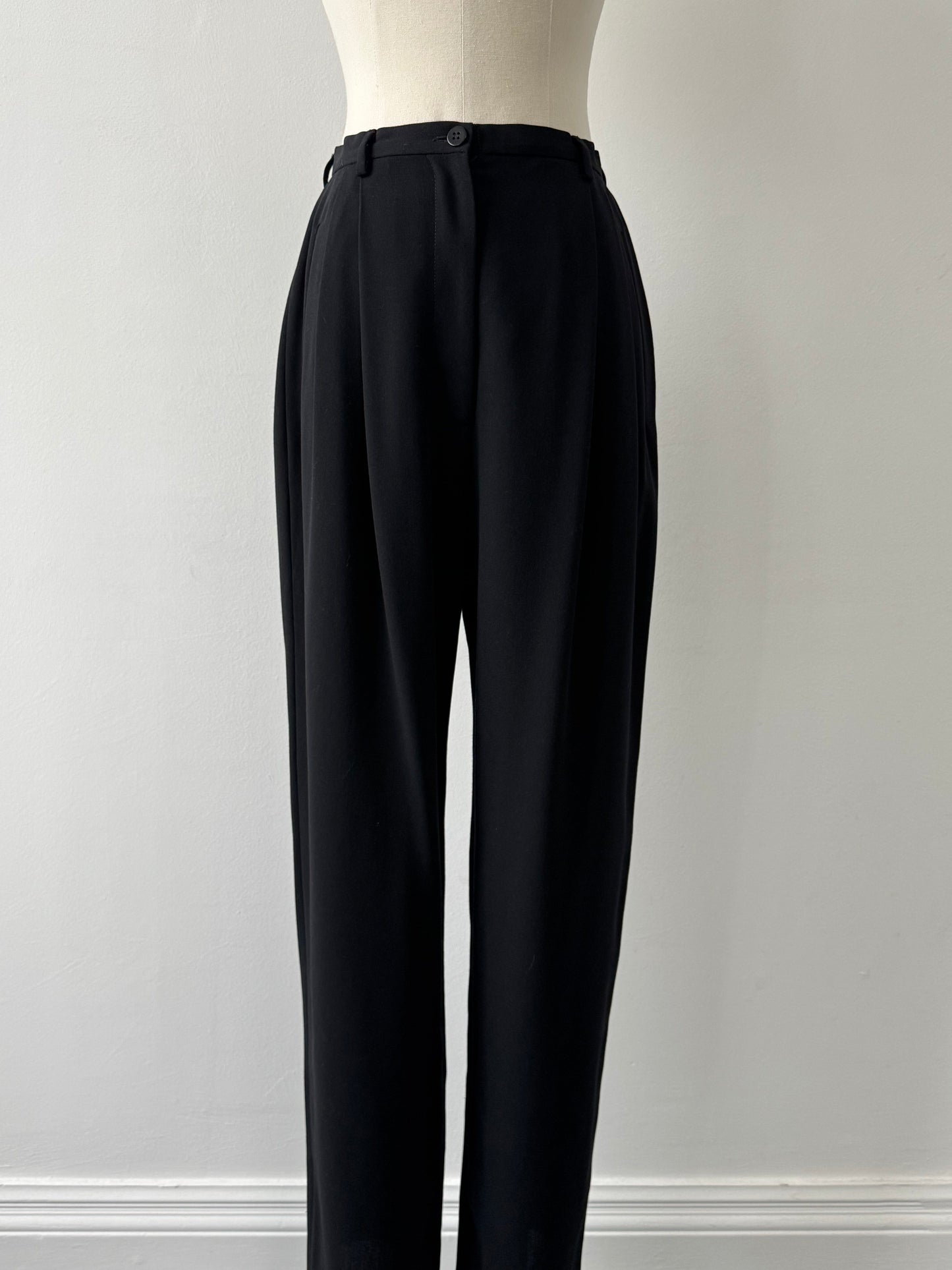 Giorgio Armani 1990s Wool Straight Leg Tailored Trousers - W24