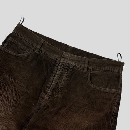 Prada Sport 2010 Black Logo Tab Brown Corduroy Trousers - IT48 | Default Title, Black