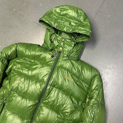 Marmot Puffer Jacket With Fur Hood In Green (XL) | XL, Green