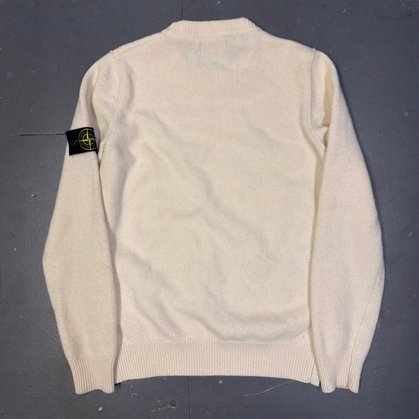 Stone Island Lambswool Knitted Sweatshirt In Cream (M)