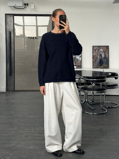 Armani Jeans 2000s Wool Knitted Logo Jumper - M