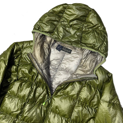 Montbell Square Stitch Puffer Jacket In Olive Green ( L )