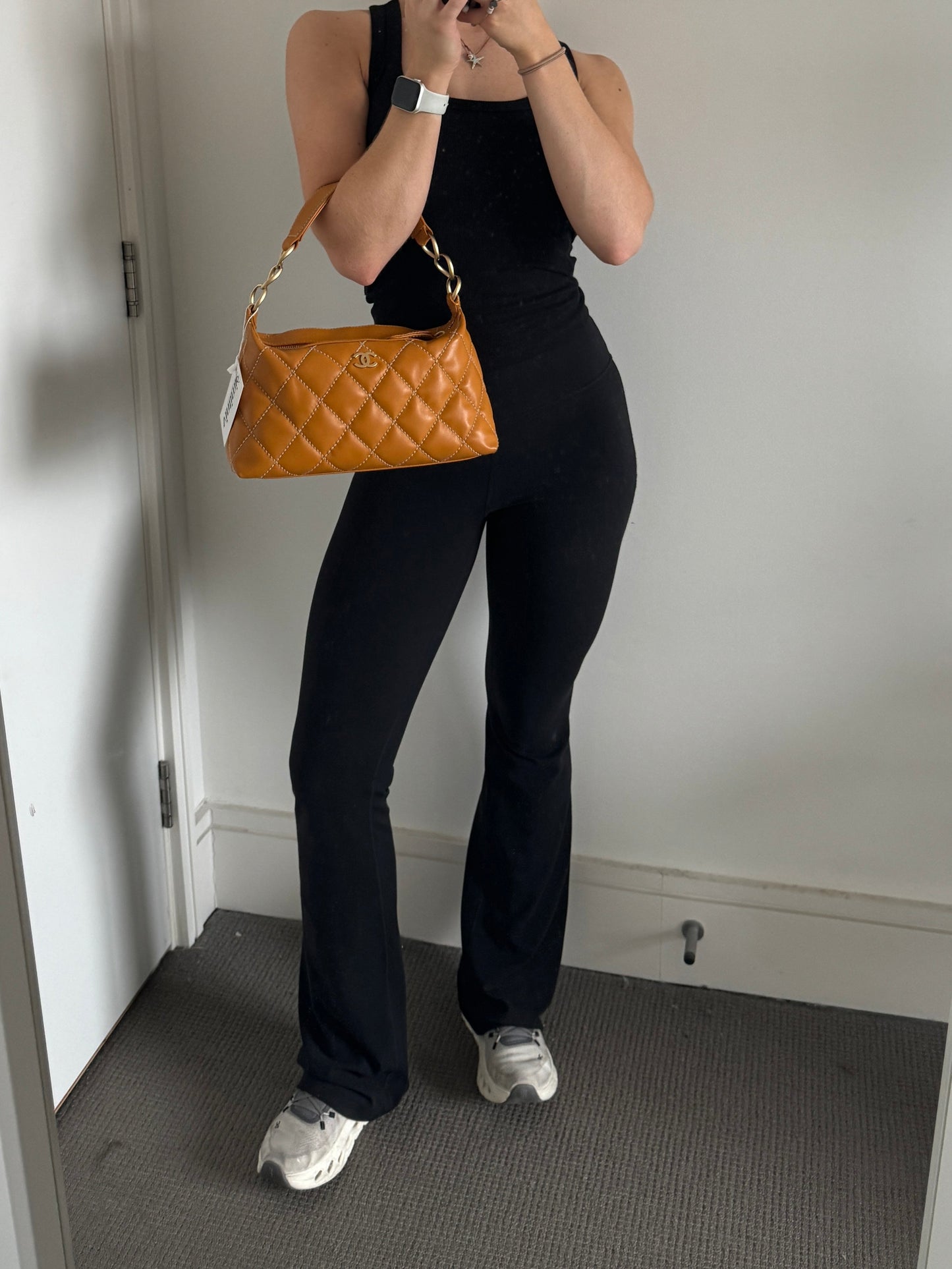 Vintage Chanel Wild Stitch Shoulder Bag Orange (2003-2004) | O/S, Gold