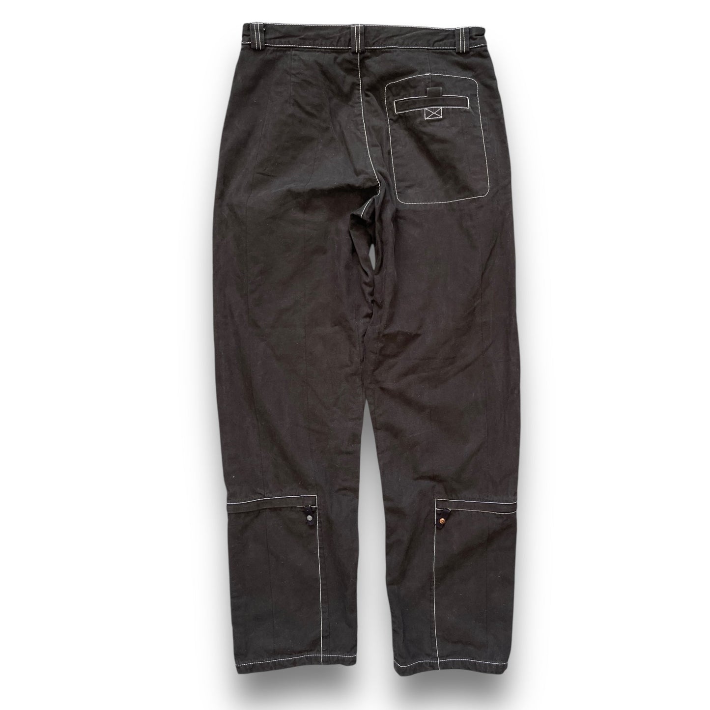 90's Armani Contrast Stitch Heavy Trousers (34) | Default Title, Black