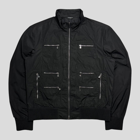 Dolce & Gabbana 00’s Multipocket Nylon Cargo Bomber Jacket - IT58 (XL/XXL) | XL, Black