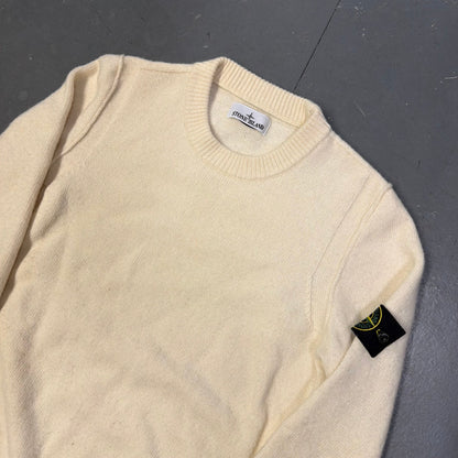 Stone Island Lambswool Knitted Sweatshirt In Cream (M)