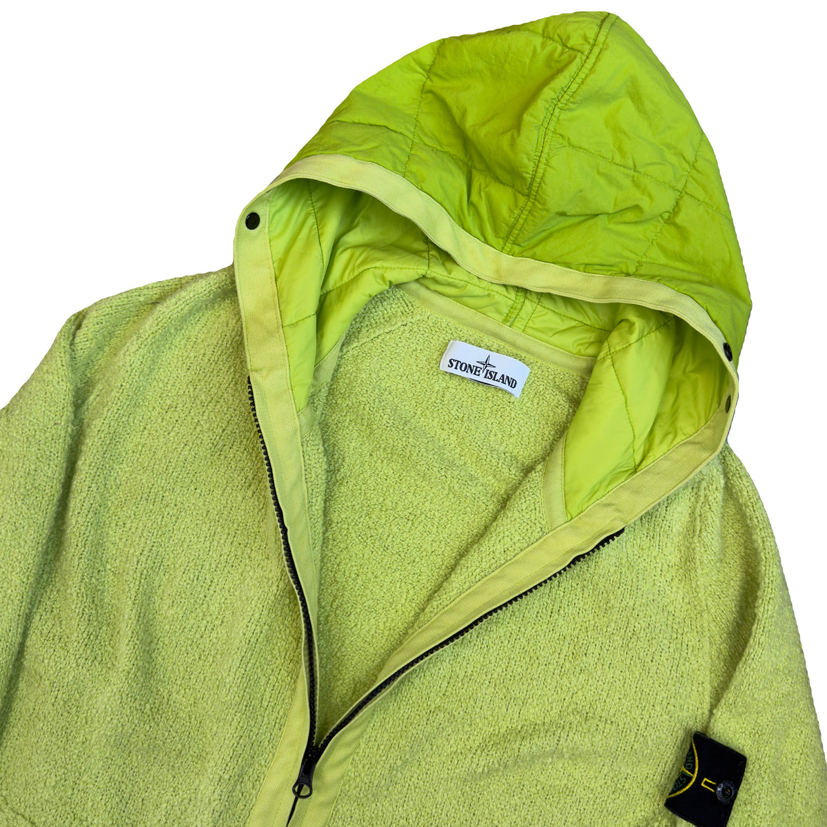 Stone Island AW/19 Knitted Hoodie In Lime Green (L) | Large, Green