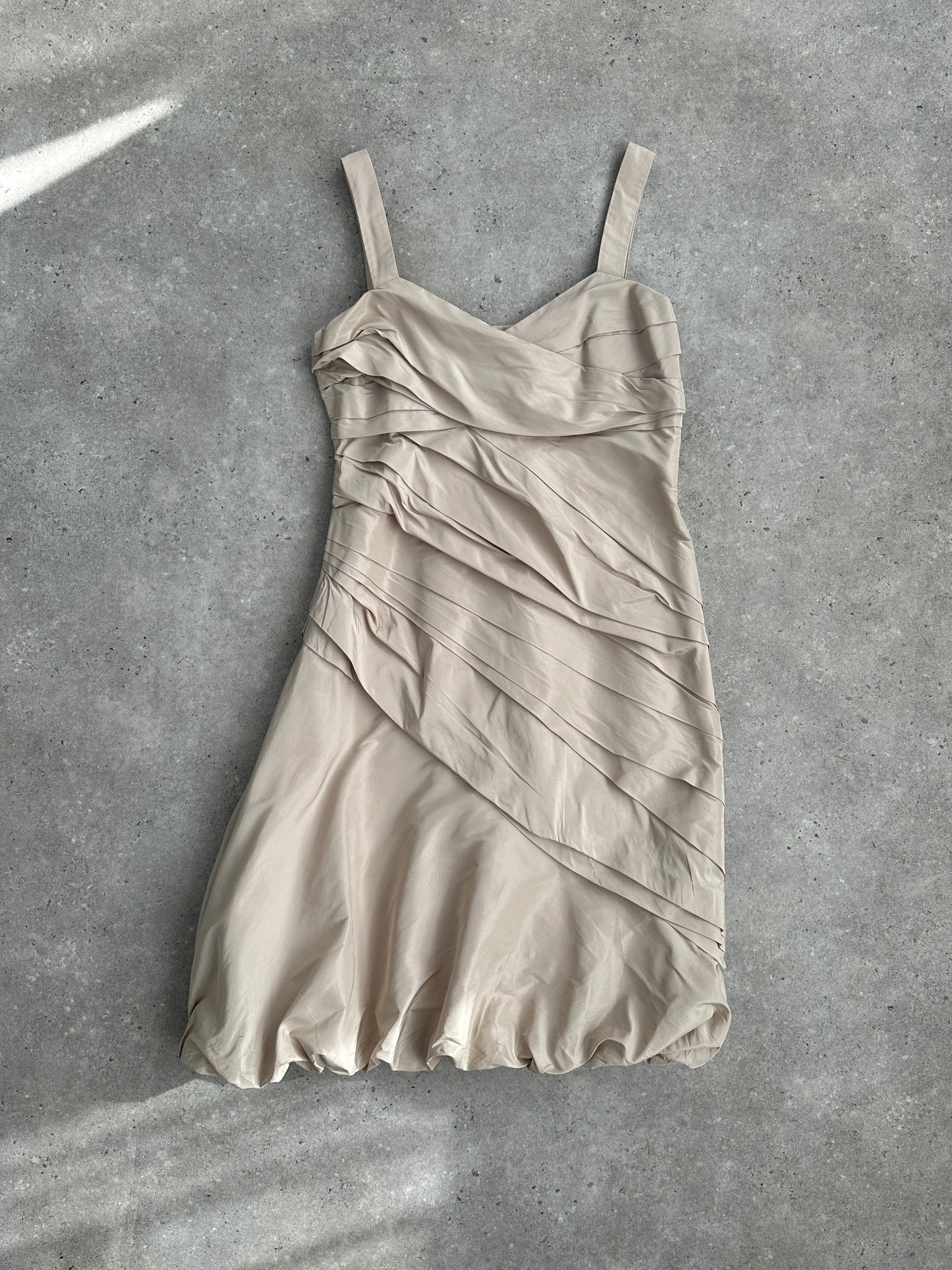 Max Mara Silk Asymmetric Bubble Hem Mini Dress - M/UK10