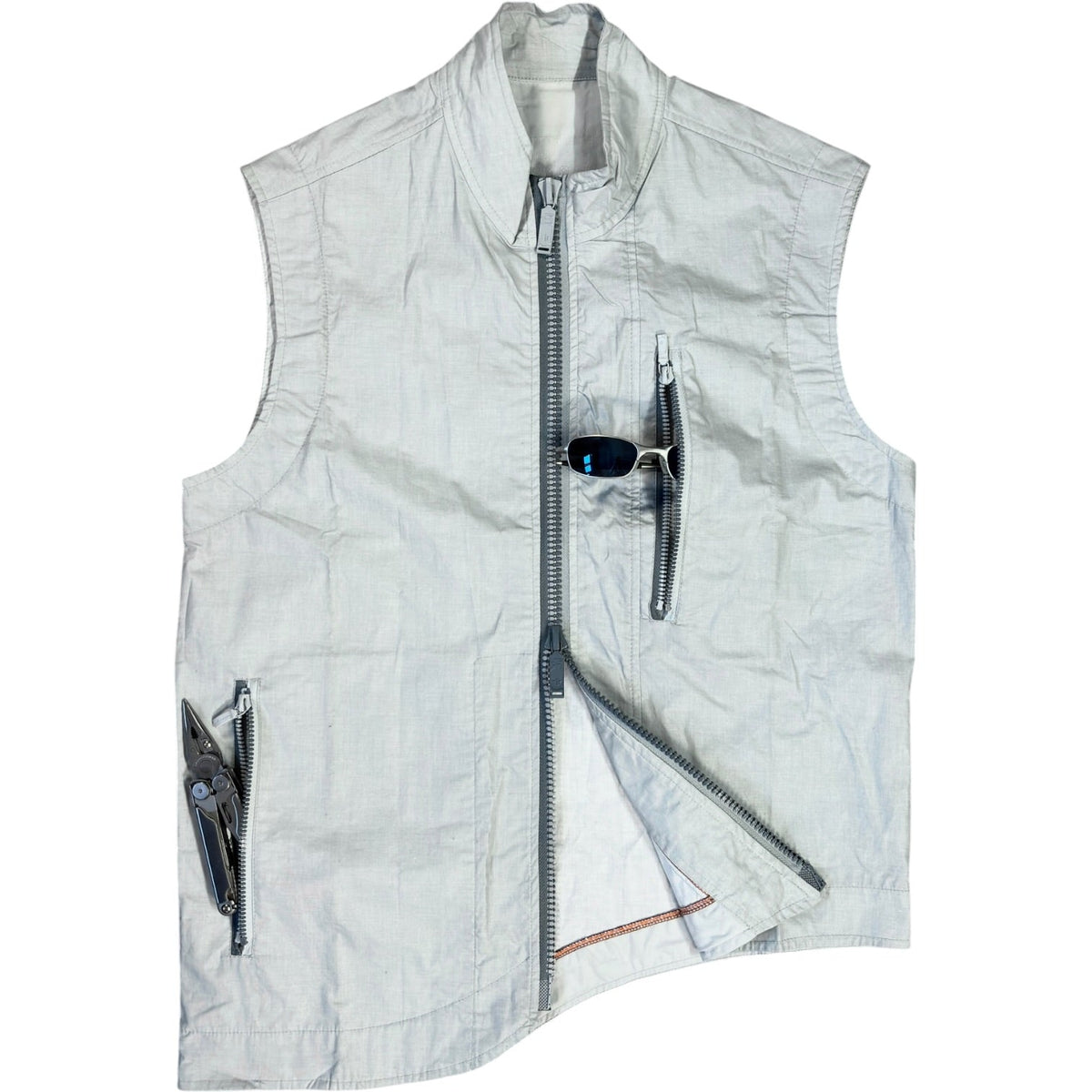 Maharishi 1999 Asymmetric Water Repellent Vest Jacket L | Large, Grey