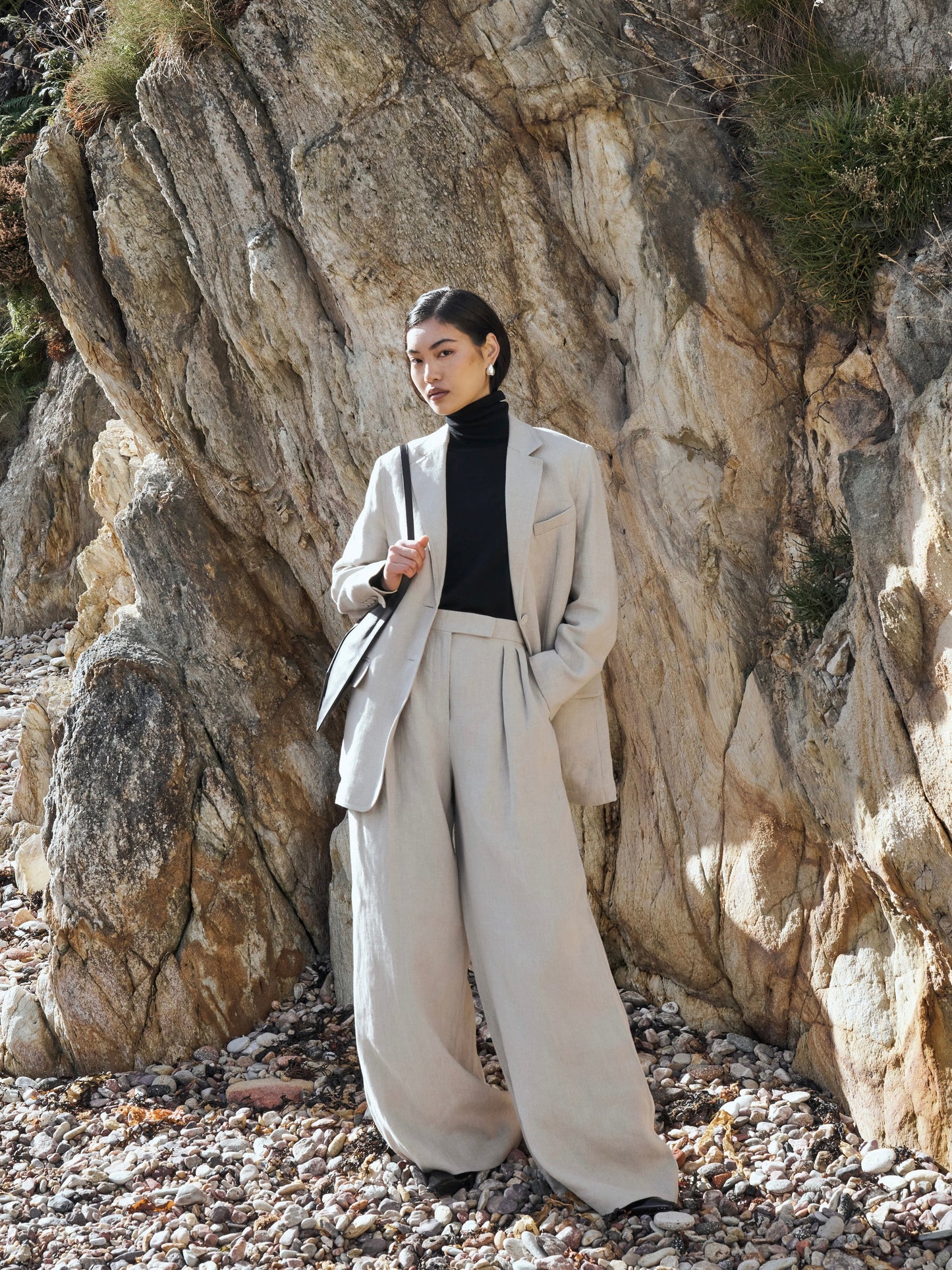 Max Mara SS2023 Runway Pure Linen Wide Leg Suit - L/UK12