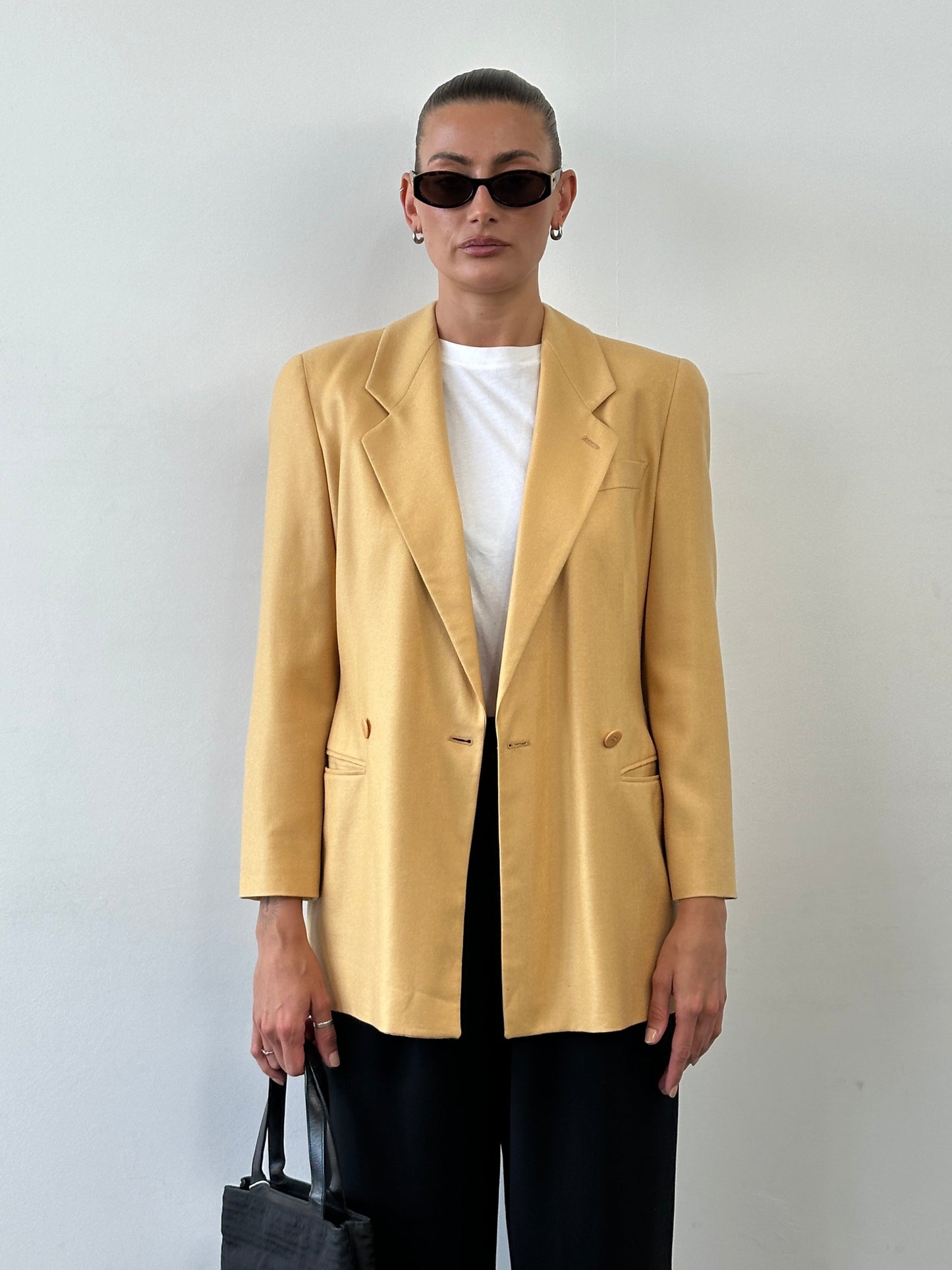 Giorgio Armani Black Label Pure Wool Fitted Blazer - S/M