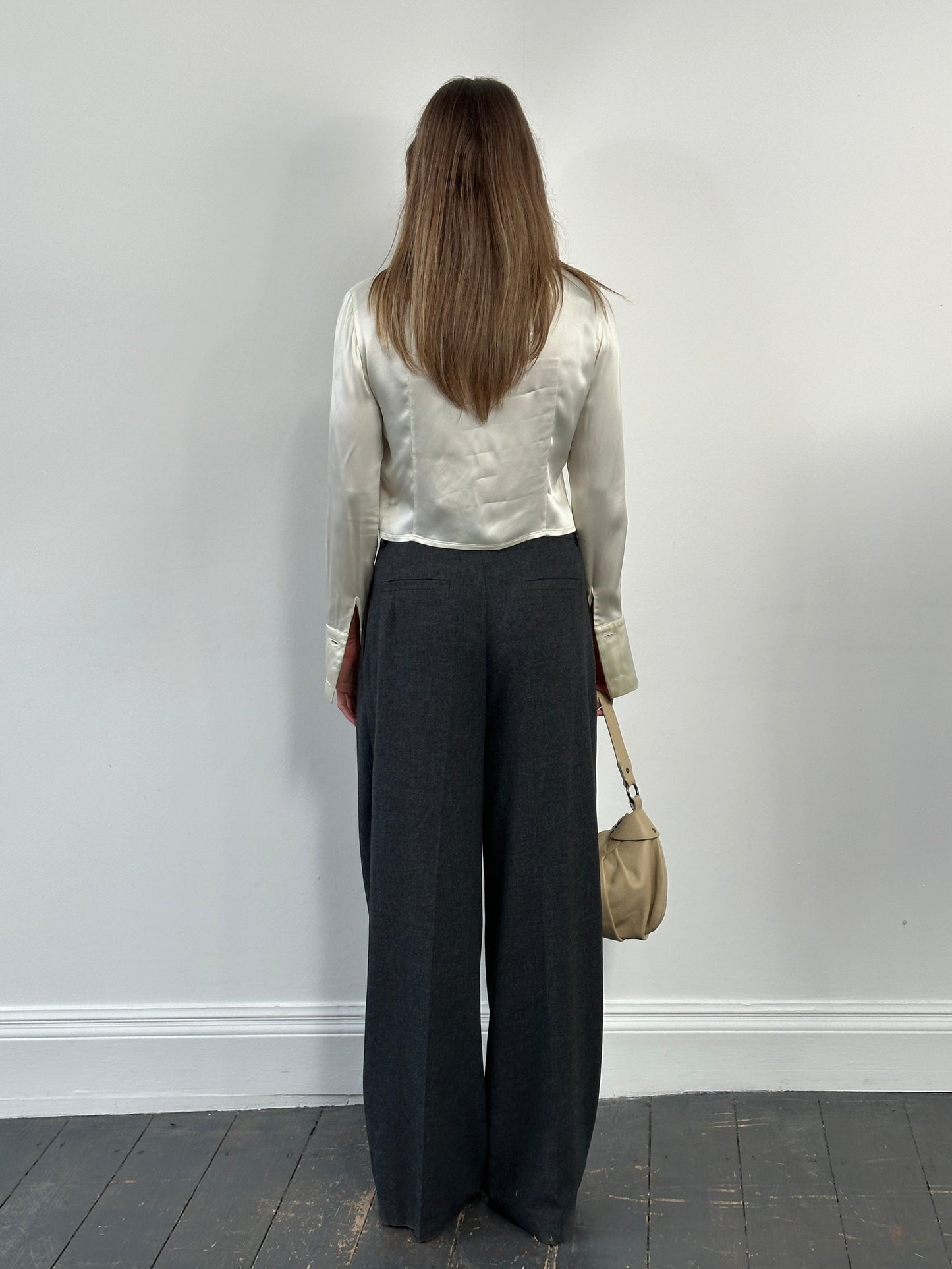 Mani 1990s Cropped Dress Shirt - S