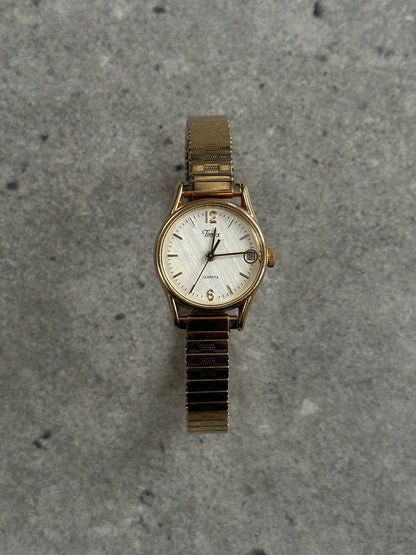 Timex 1990s Round Gold Tone Quartz Watch