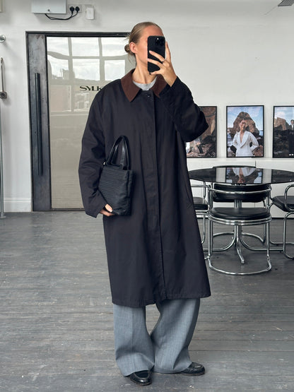 Vintage 2000s Contrast Collar Trench Coat - XL