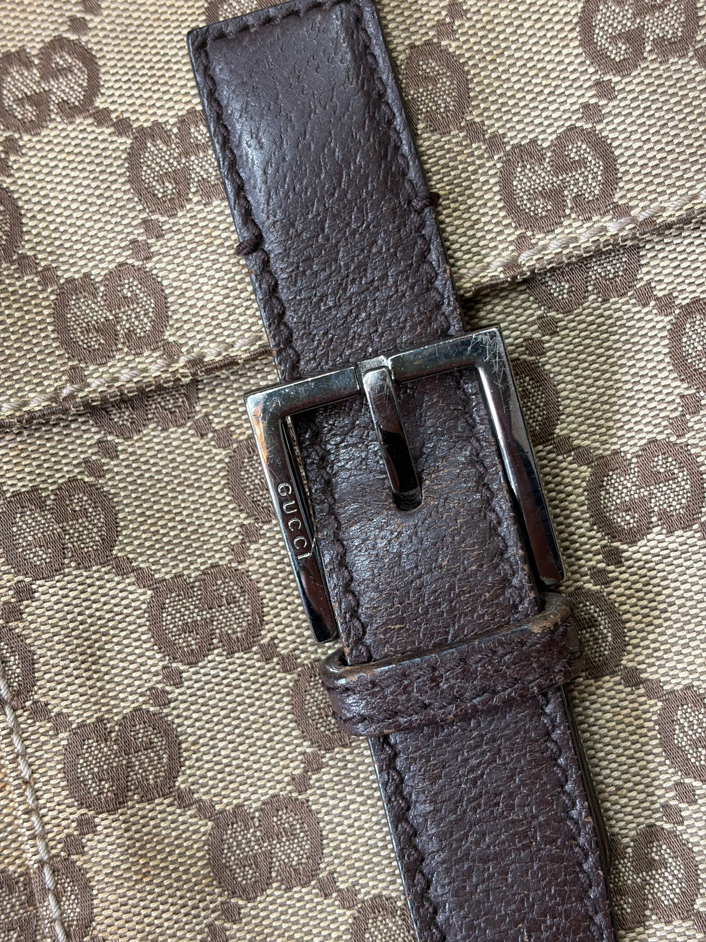 Gucci GG Monogram Brown Canvas Satchel Crossbody Bag | O/S, Multicoloured