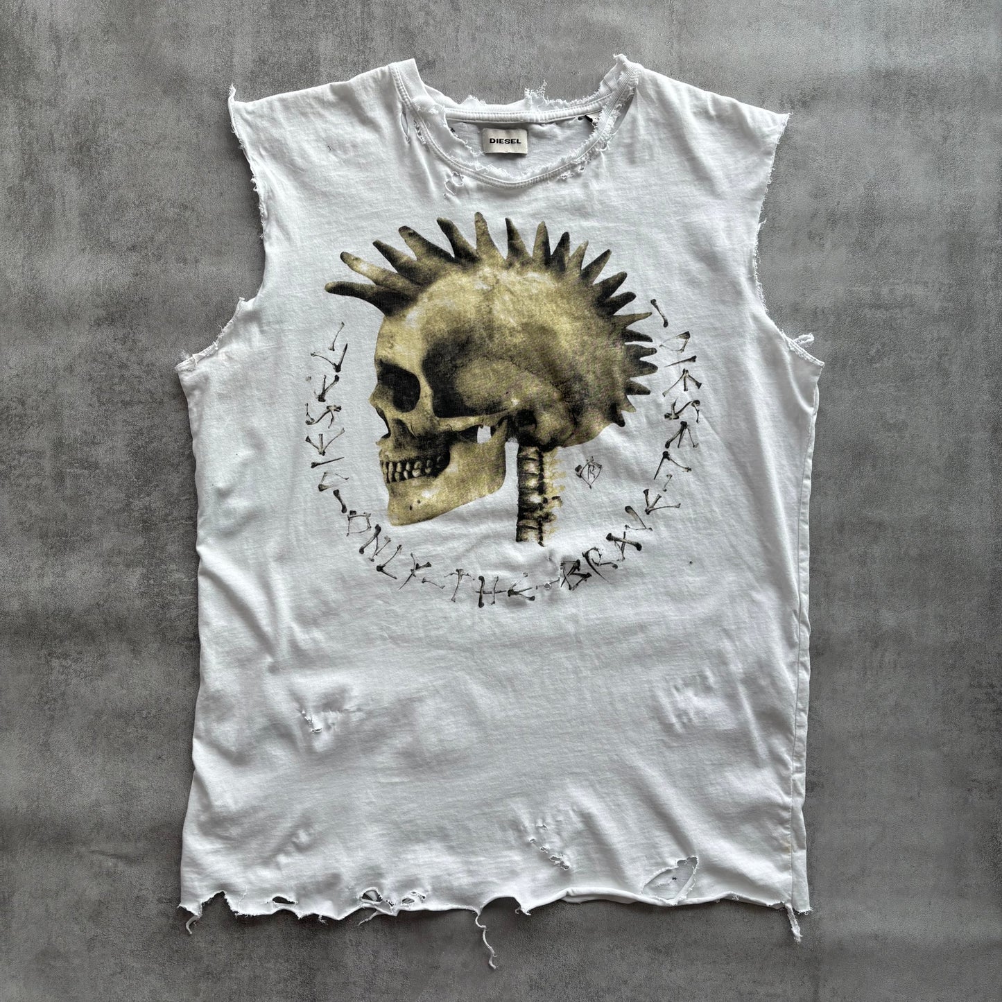 DIESEL DISTRESSED TOP | O/S, Red