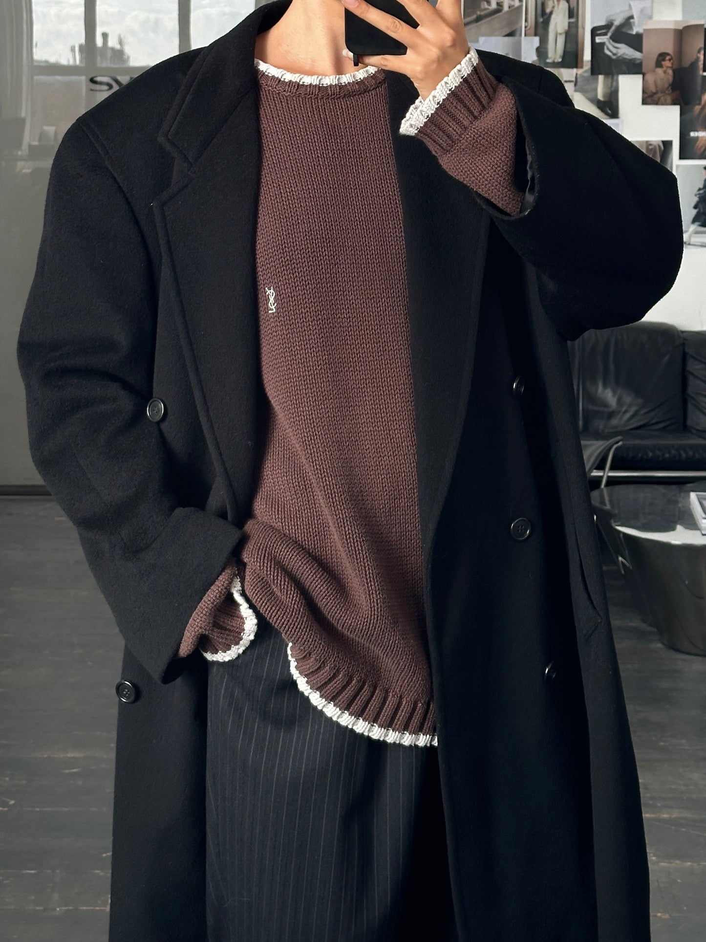 Pierre Cardin 1990s Pure Wool Double Breasted Coat - XXL