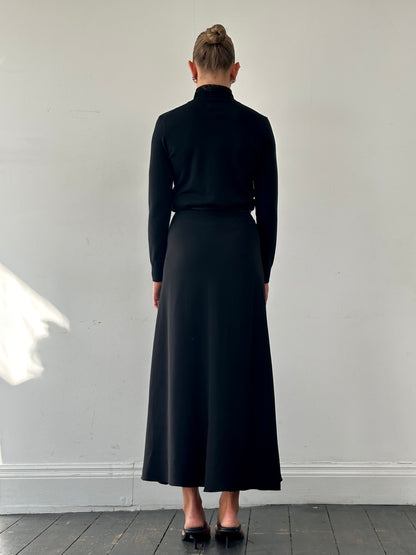 Giorgio Armani SS2023 Pure Silk Split Front A-Line Maxi Skirt - W26