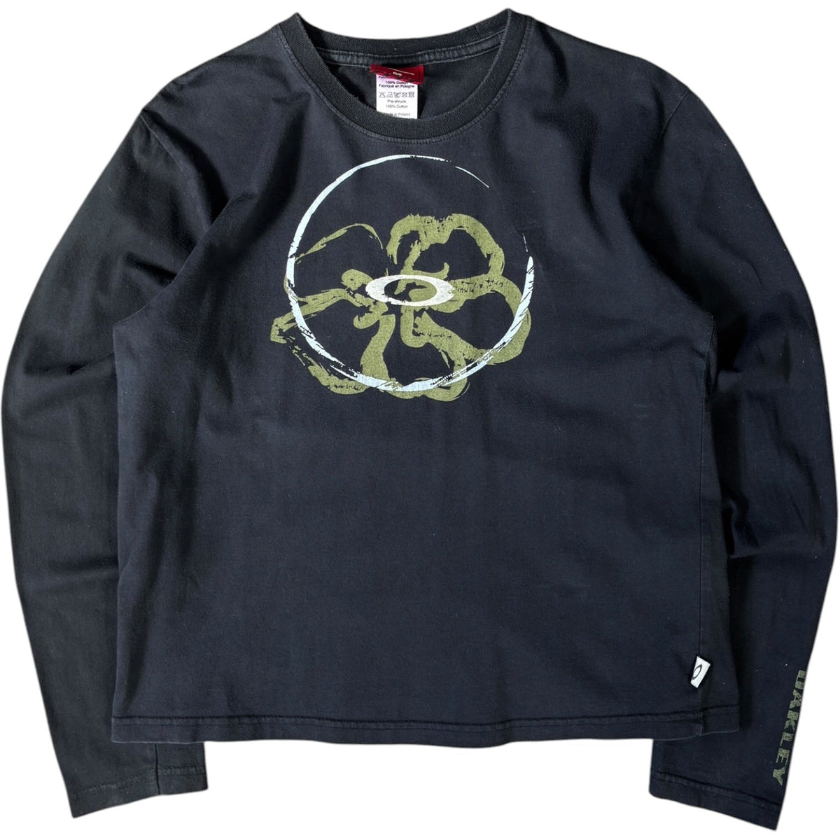 Oakley 00's Flower Graphic Long Sleeve Top UK 8/10 | 8/10, Black