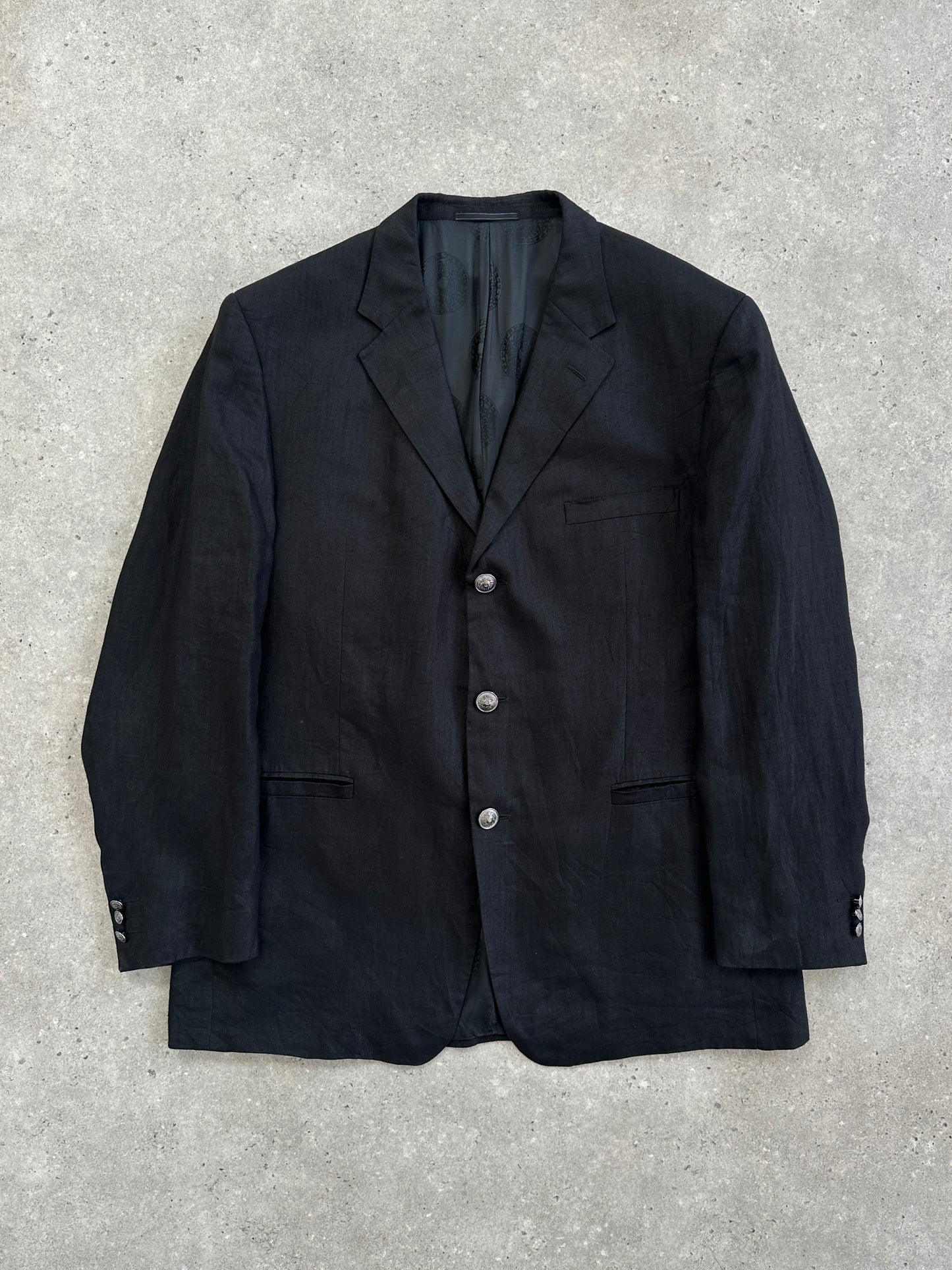 Versace Classic V2 Bespoke Button Pure Linen Single Breasted Blazer - 46R/XL