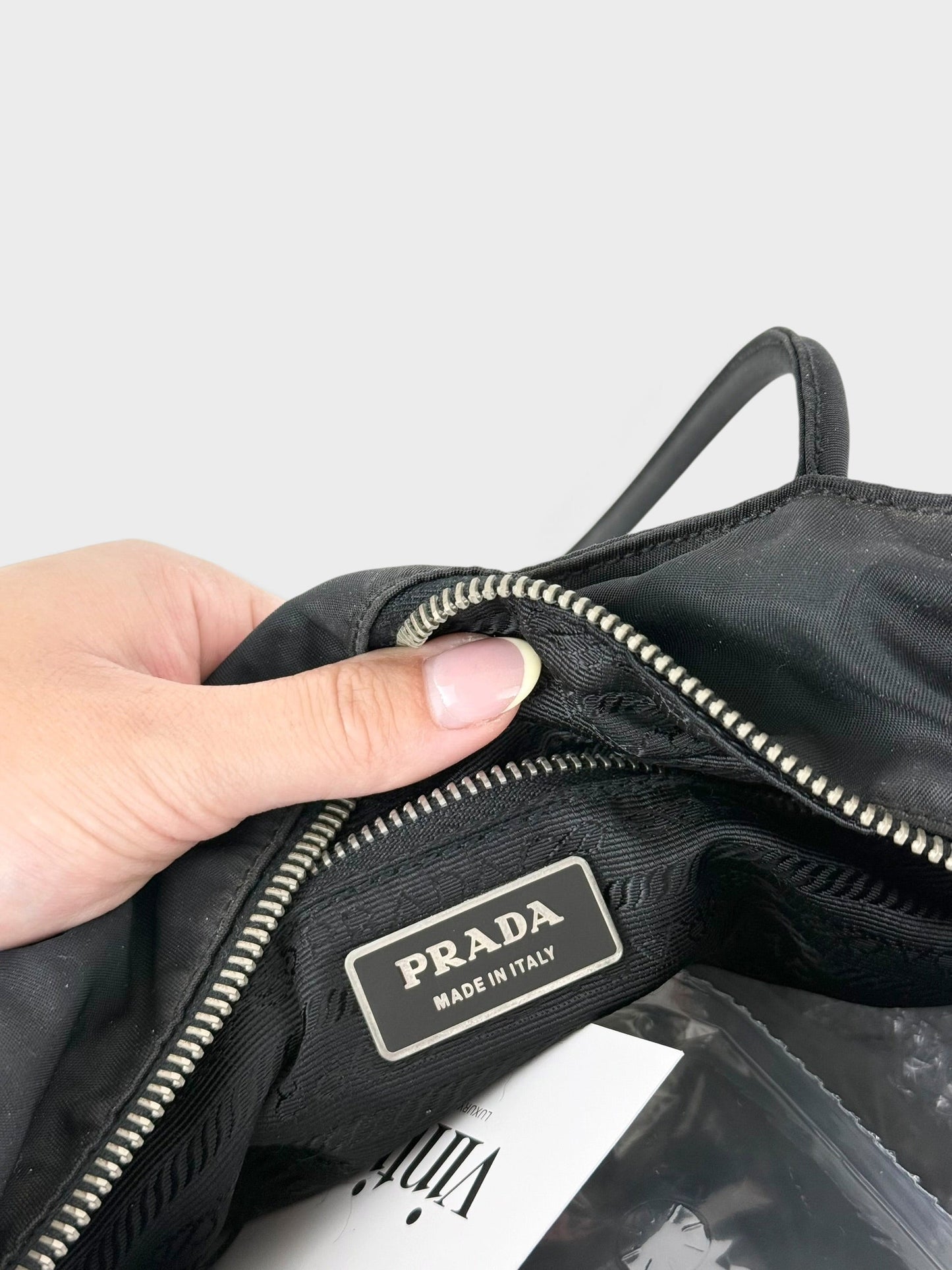 90s Prada Nylon Black Tote Bag | O/S, Black