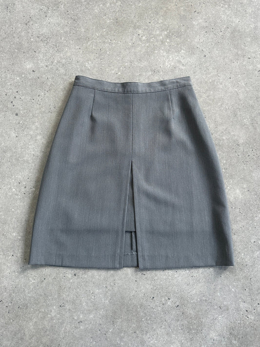 Italian Vintage Double Layered Front Split Mini Skirt - W24