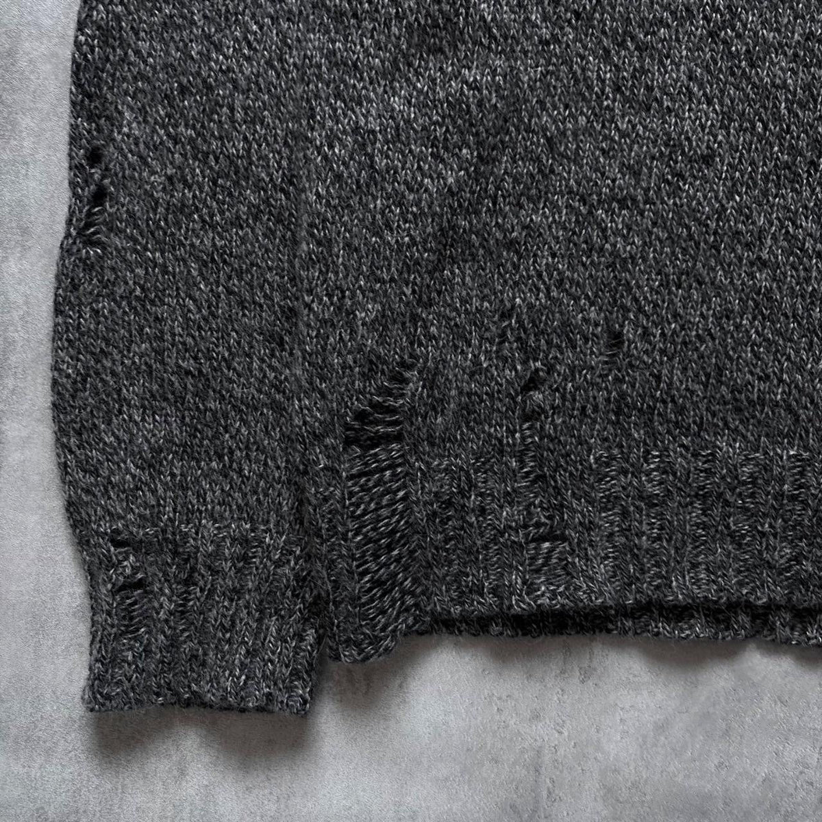 DIESEL DISTRESSED KNIT JUMPER | O/S, Grey