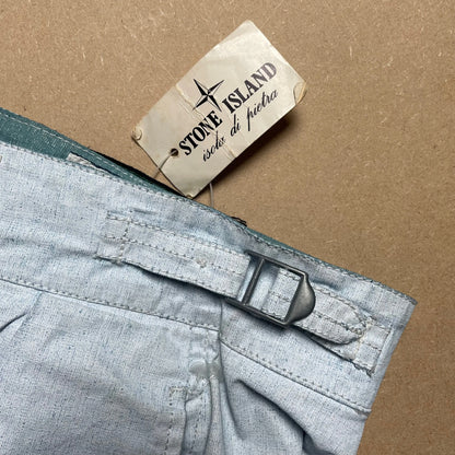 S/S 1983 Ice Blue Plated Tela Stella Poachers Pants