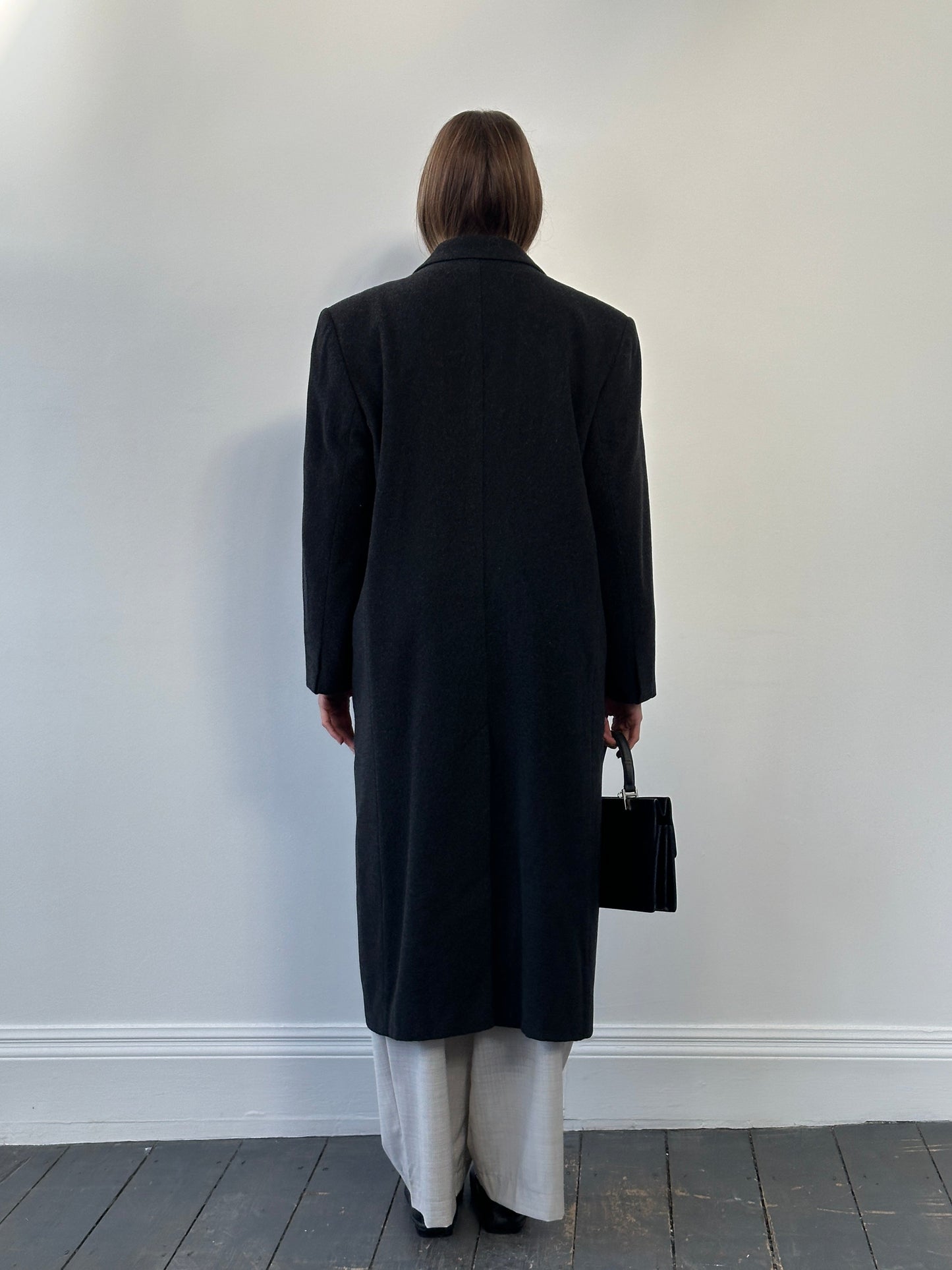 Italian Vintage 1980s Pure Wool Double Breasted Coat - XL