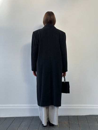 Italian Vintage 1980s Pure Wool Double Breasted Coat - XL