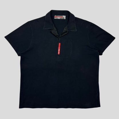Prada Sport 1998 Vertical Logo Stash Pocket Polo Shirt - M/L