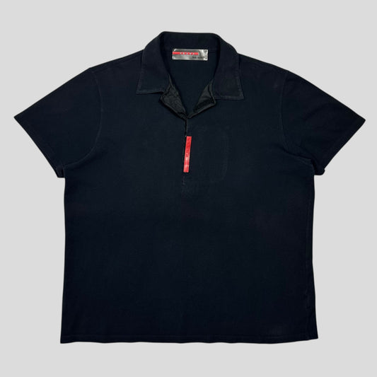 Prada Sport 1998 Vertical Logo Stash Pocket Polo Shirt - M/L