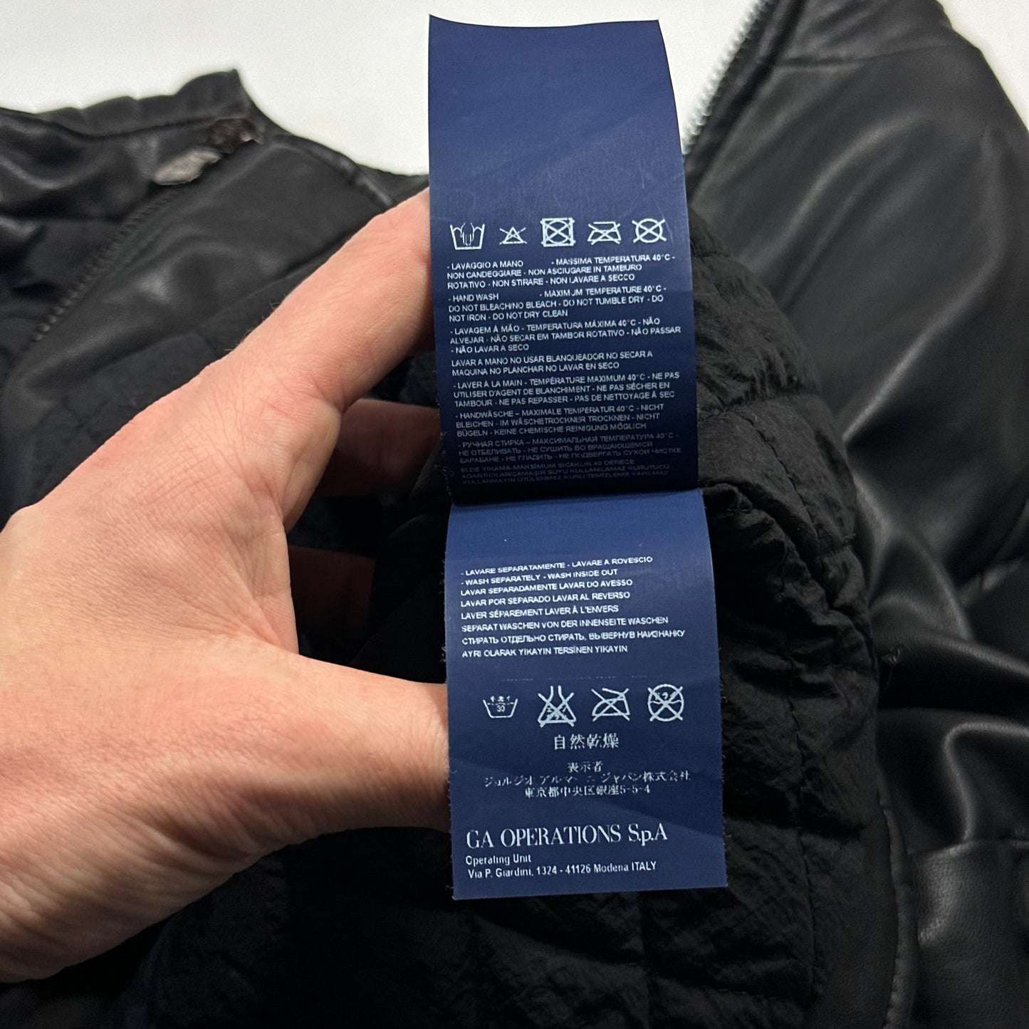 Armani Jeans Faux Leather Padded Moto Biker Jacket - M/L