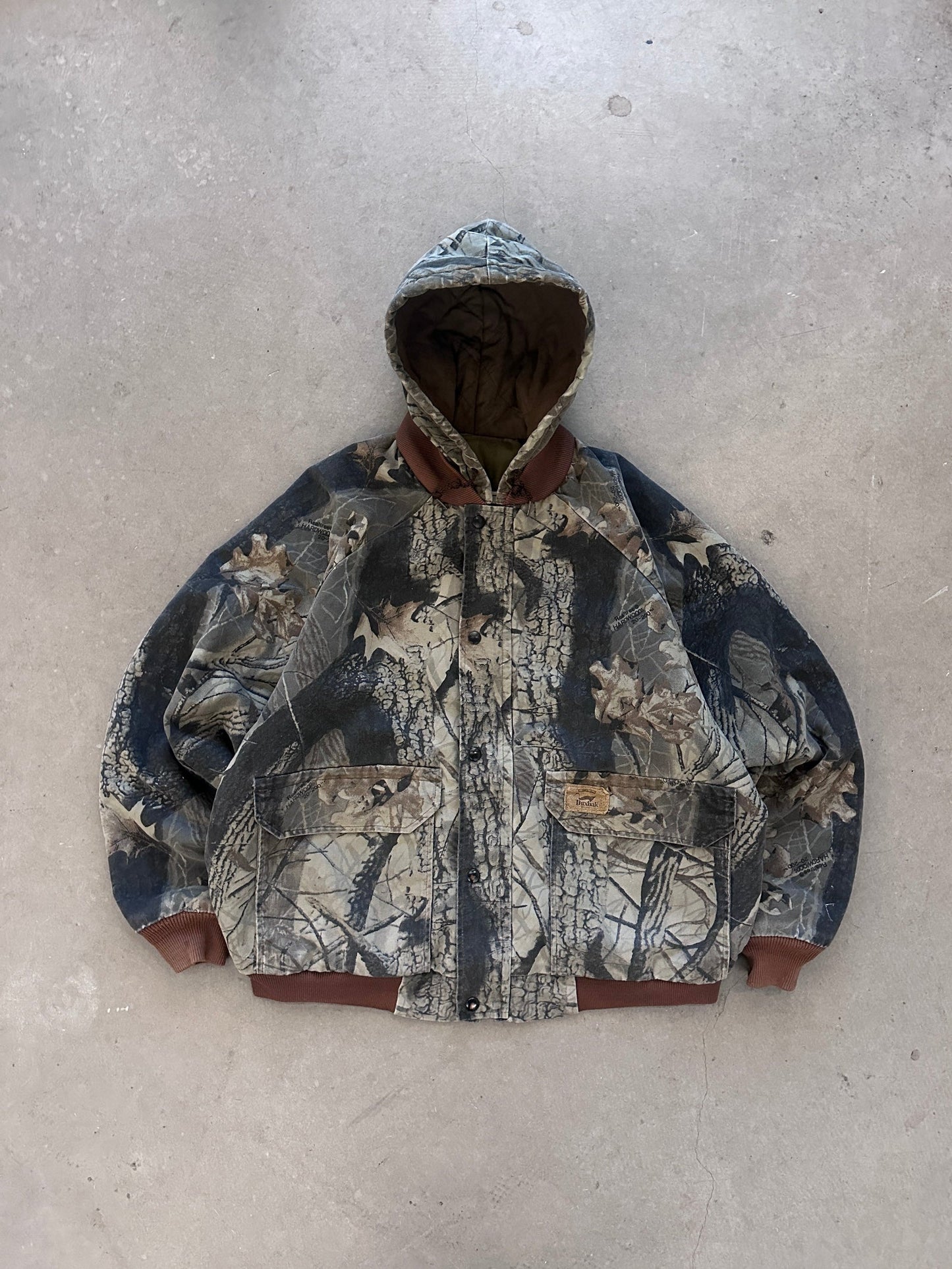 1990’s Duxbak RealTree Lined Jacket - XL | Camouflage, Red