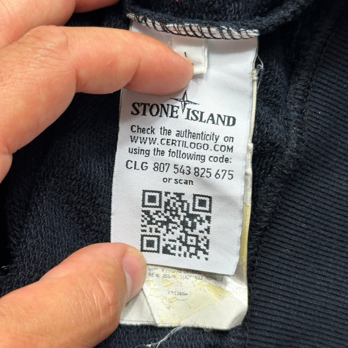 Stone Island Navy Heavy Cotton Zip-up Hoodie - M/L | Large