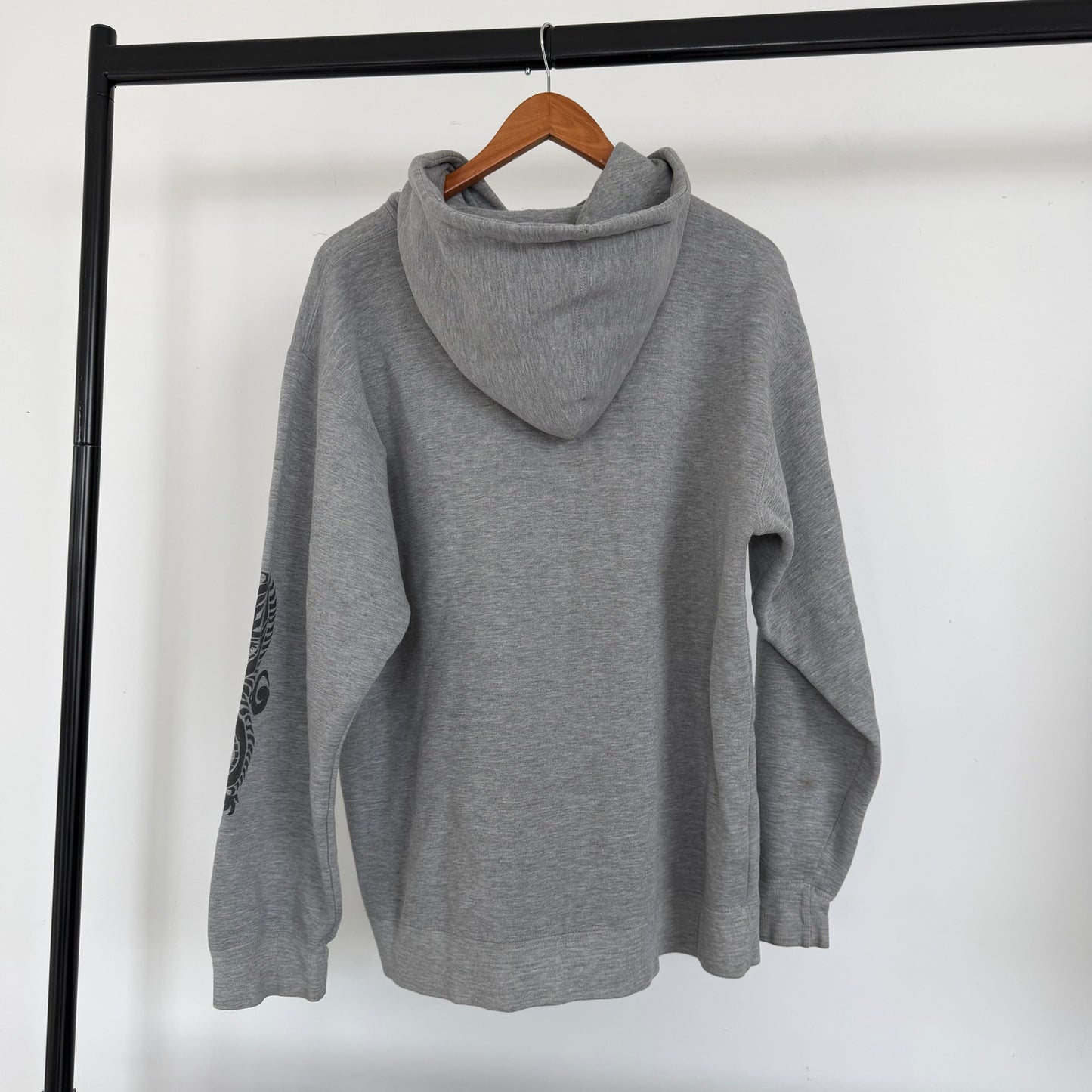 1990s stüssy distressed dragon hoodie | O/S, Grey