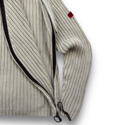 2000's Schott NYC Dual Zip Knitted Balaclava Hoodie (M) | Default Title, Beige