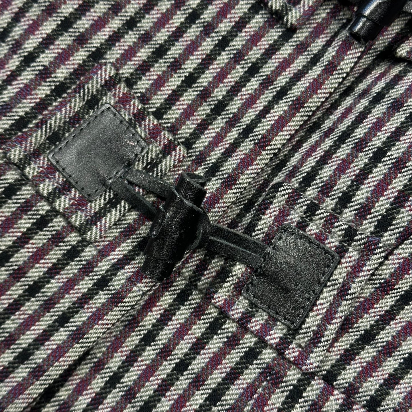 Miu Miu 00’s Virgin Wool + Removable Sheep Fur Plaid Duffle Coat - IT42